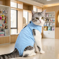 Cat Recovery Suit with Turtleneck, Back Fasteners Spay Suit for Cats, Post Surgery Cat Clothing, Full Body Design for Female Cat Recovery, Soft