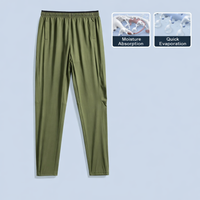 Tracksuit Bottoms Men Ice Silk Nylon for Running and Walking, Joggers with Quick Dry Breathable Material