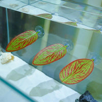 Veined Betta Bed and Betta Hammock, Realistic Spawning Leaf for Betta Aquatic Resting Surface with Suction Cup, 10x4cm