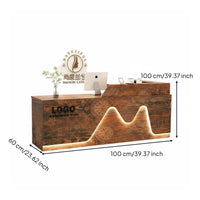 Salon Reception Desk Light Luxury Design Salon Checkout Counter Piano High-Gloss Coating Finish Office Front Desk for Receptionists, Company Lobby
