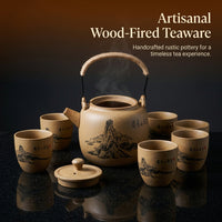 Wood Fired Teapot Set, Ceramic, Landscape Home