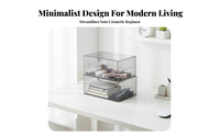 Clear Multi-Drawer Unit Space-Saving Makeup Container Dustproof for Desk, Women