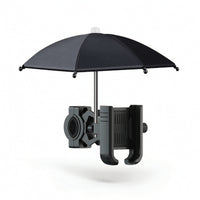 360-Degree Adjustable Motorcycle Handlebar Phone Mount with Sun Umbrella Anti-Vibration Phone Holder with Sun Umbrella Secure Rotatable for Delivery Riders, Motorcyclists