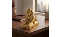 Resin Sphinx Figurine Gold-Colored Egyptian Sphinx Ornament Desktop for Office