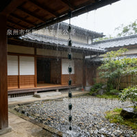 欧美ins2.2米复古蓝猫头鹰铁艺雨链，猫头鹰造型 + 复古蓝色