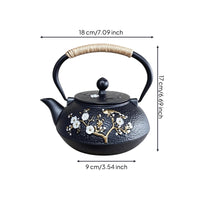 Japanese Tetsubin Hammered Surface Japanese-Design Teapot Fitted Lid