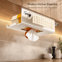 Cabinet Under Cupboard Paper Towel Holder, Hanging Wall Mounted Dispenser for Students, Versatile Kitchen Roll Easy No-Drill Metal