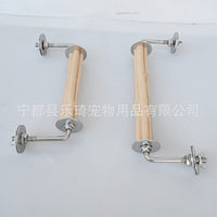 Bird Cage Perch U-Shaped Hardwood Stand with 304 Stainless Steel