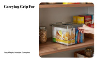 Clear Tote with Handle Portable Lidded Clear container Stackable for Parents, Families