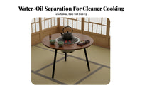 Foldable Round Grill Table Easy to Transport Foldable Cook Station for Families
