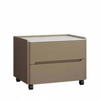 sturdy Wood Frame Rolling Drawer Cart Sintered Stone Top Nightstand Modern design Bedside Table with casters for Homeowners, Students, Small Spaces, Guest Room, Kitchen, Bathroom