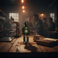 Retro Robot Figurine Collectible Industrial Robot Decoration Gift Home Decor for Coffee Shop