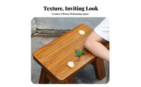 Rectangular Wooden Stool Rustic Design Small Bench Space-Saving for Homeowners