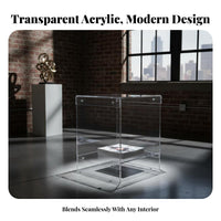Acrylic Side Table Modern Design Transparent Nightstand Space-Saving for Bedroom