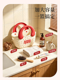 Handheld Shower Basket with Drainage Holes for Dormitory Use