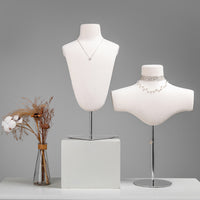 Suede Necklace Display Stand with Neck Form