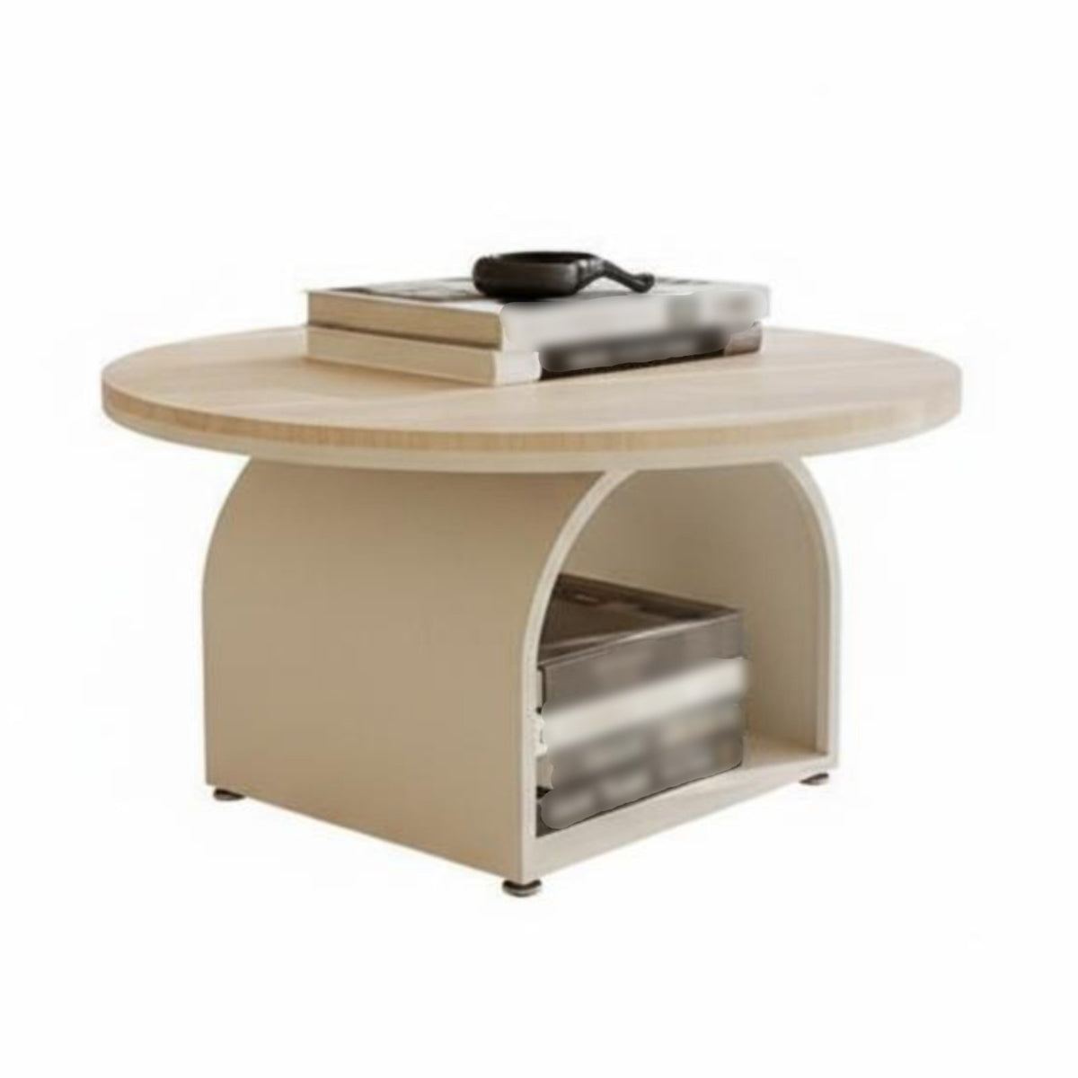 3 Pieces Round Tea Table with 2 Swivel Floor Chairs Easy to Clean Home Furniture