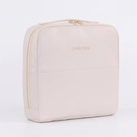 Standing Makeup Organizer Bag with Compartments, Waterproof Large Toiletry for Home Storage, PU Leather Brush Holder for Daily Use and Travelers
