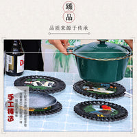 欧式田园铸铁桌面隔热垫防滑加厚防烫复古创意餐盘垫珐琅锅垫家用