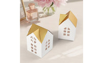 10 Pieces House Shaped Gift Boxes DIY Assembly Cardboard House Favor Boxes for Wedding