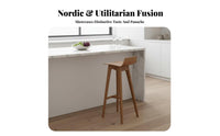 Bar Stool with backrestrest utilitarian Look Counter Seating Nordic Aesthetic Stable Base for Restaurant Owners, Adults