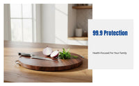 Round Ironwood Chopping Board, Microbial Resistant, Thick Durable Wood, Kitchen Cutting Board, Easy to Clean