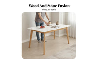 5 Pieces Sintered Stsingle table surface Rectangular Dining Table with 4 Chairs Modern Minimalist Design Household Furniture durable Wood Frame for Small Families, Homeowners, Apartment Dwellers, Kitchen, Home, morning meal corner