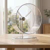 Silent Hamster Exercise Wheel Double-Axis Acrylic Running Wheel with Gentle Slope Anti-Slip Design for Small Hamsters