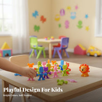 Colorful Design Creature Character Stacking Blocks Screen Non-Digital Stackable Creature Blocks STEM Learning for Preschoolers, Toddlers