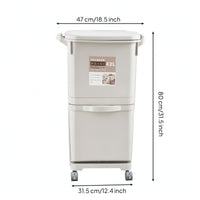 Kitchen Trash Bin with Divider Resin Container Rolling for Home Office