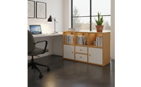 Solid Wood Core Floor Standing Bookshelf Deepened Shelves Freestanding Display Shelf Stable Splayed Legs Modular Cube Organizer Modular Combination for Entryway