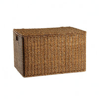 Lidded Storage Box Multipurpose Braided Container Box Dust-Resistant Lid Household Organizer for Study
