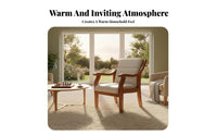 Padded Wood-Frame Armchair Sturdy and Long-Lasting Padded Reading Armchair