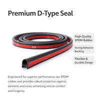 Universal Car Rubber Seal Strip, Door Seal Strip for Cars, Waterproof Soundproof #variant:Flat Bottom Large D-type