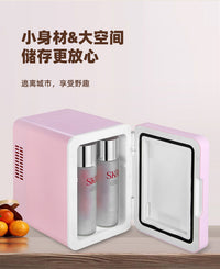 车家两用美妆镜面迷你小冰箱制冷护肤品饮料4L便携式车载