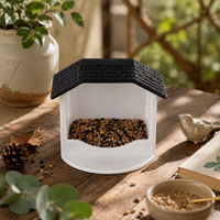 House-Shaped Bird Feeder Shingle Roof Wall Feeder Accessible Feeding Area