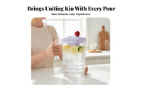 Large Capacity Plastic Juice Pitcher with Filter Heat Resistant Refrigerator Water Jug with Lid Leakproof for Families, Students