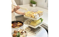 Hot Pot Tray Three-Tier Ingredient Tray with Stand Clear for Families