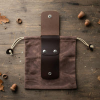 Sturdy Waxed Canvas Foraging Pouch Lightweight Foraging Pouch Drawstring Closure Fruit Picking Bag