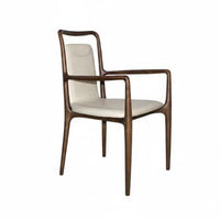 Upholstered Dining Armchair Minimalist Design Upholstered Armchair Nordic Aesthetic Ergonomic Backrest for Adults