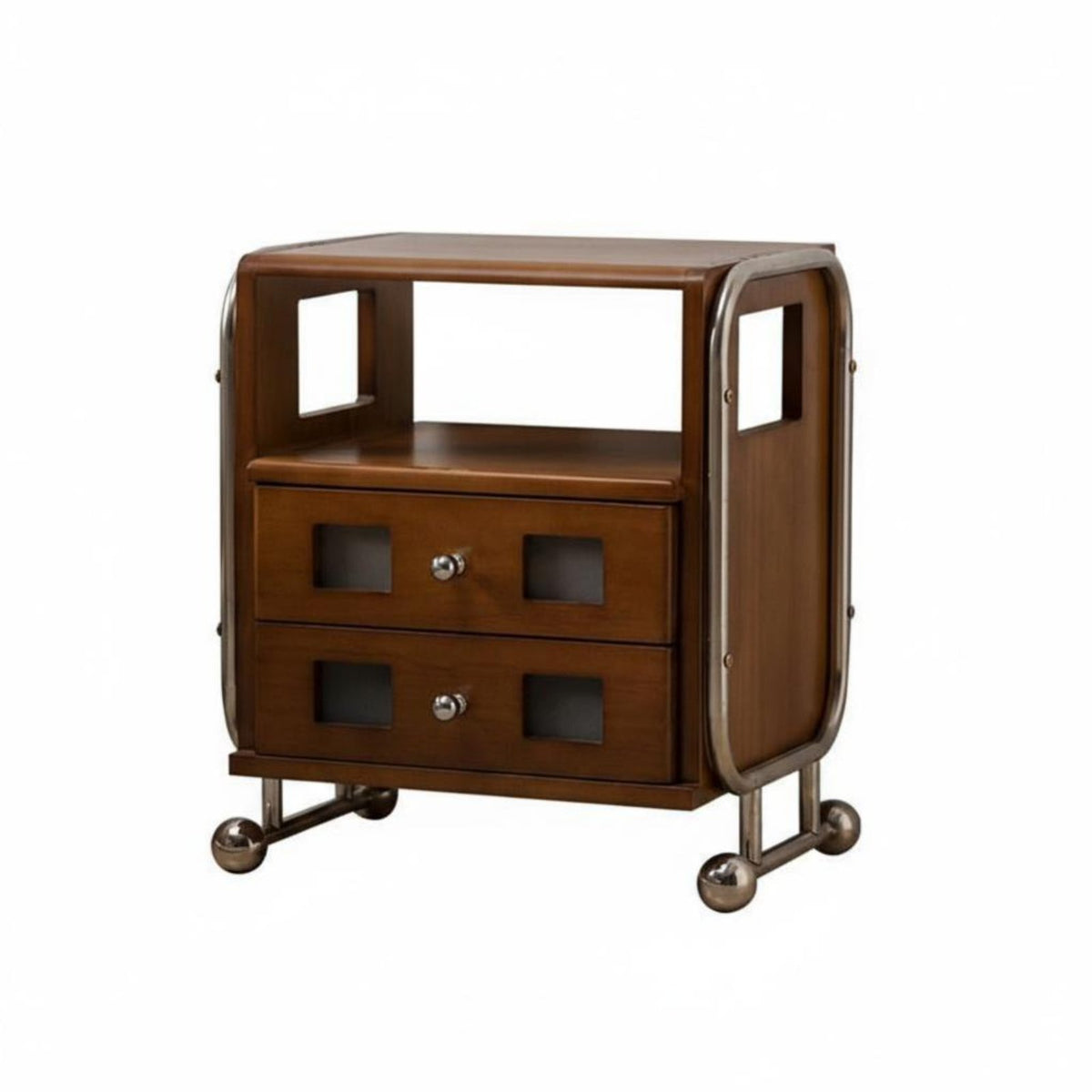 Nightstand with Drawers Ample Storage 2-Drawer Bedside Table Easy to Assemble