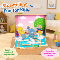 Story Box Craft Kits for Kids 4-6, DIY Paper Craft Kit for Creative Storytelling, Multicolored Cardboard Craft Kits for Rainy Afternoons