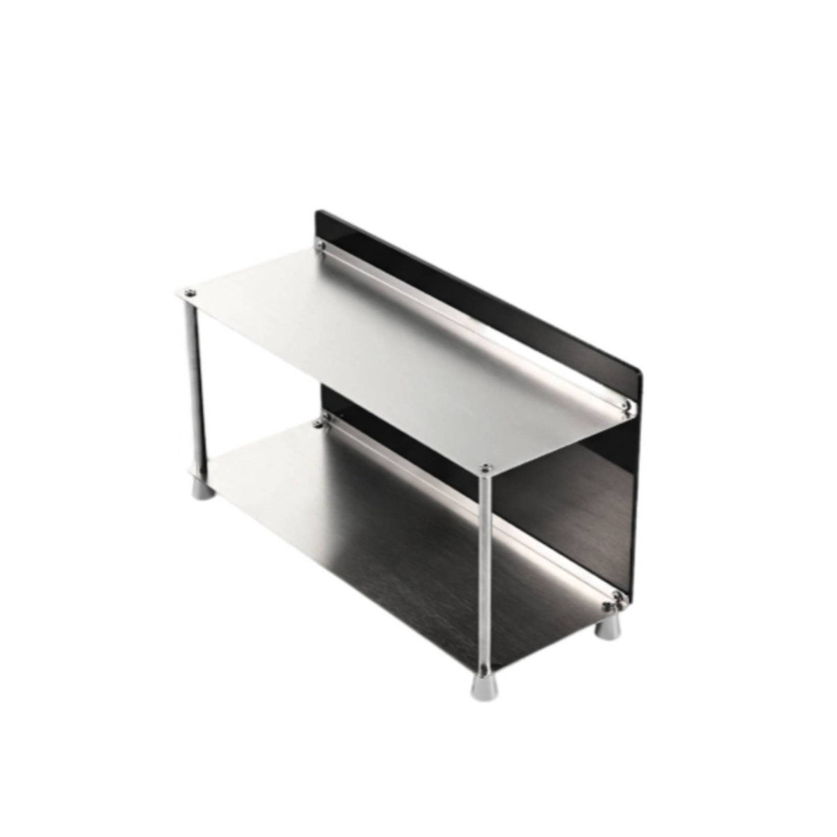 Desktop Storage Rack Brushed Metal Desk Organizer Shelf Sturdy Tabletop Display Shelf for Dresser, Coffee Station