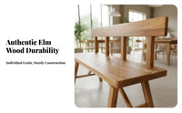 Rustic Design Bench with Backrest Natural and design Slatted Wood Bench adaptable Outdoor Furniture sturdy Duty for property owners, Business Owners, Cafe, Restaurant, Porch, Dining Room