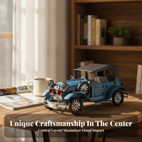 Vintage Iron Car Ornament Painted Finish for Coffee Table