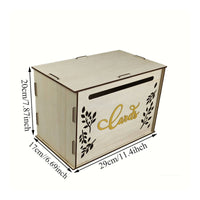 Wooden Wedding Card Box Sturdy Wood Card Box with Flower Slot Polished Finish