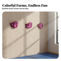 Plastic Climbing Stone Double-Hole Design Wall Hold Textured Grips Weather Resistant for Young Children, Climbers, Backyard