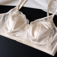 Lace Trim Underwire Bra for Women with Bunny Ear Cup Design, Full Support with Adjustable Straps for Everyday Wear