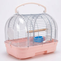 Portable Bird Cage with Handle, Hard-Sided Outdoor Bird Carrier for Parrot Travel, Small Bird Cage with Removable Tray for Easy Cleaning