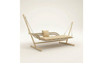 Hanging Swing Chair with Stand Cushioned Outdoor Hanging Chair with Cushion Reclining Furniture for Patio, Garden, Balcony